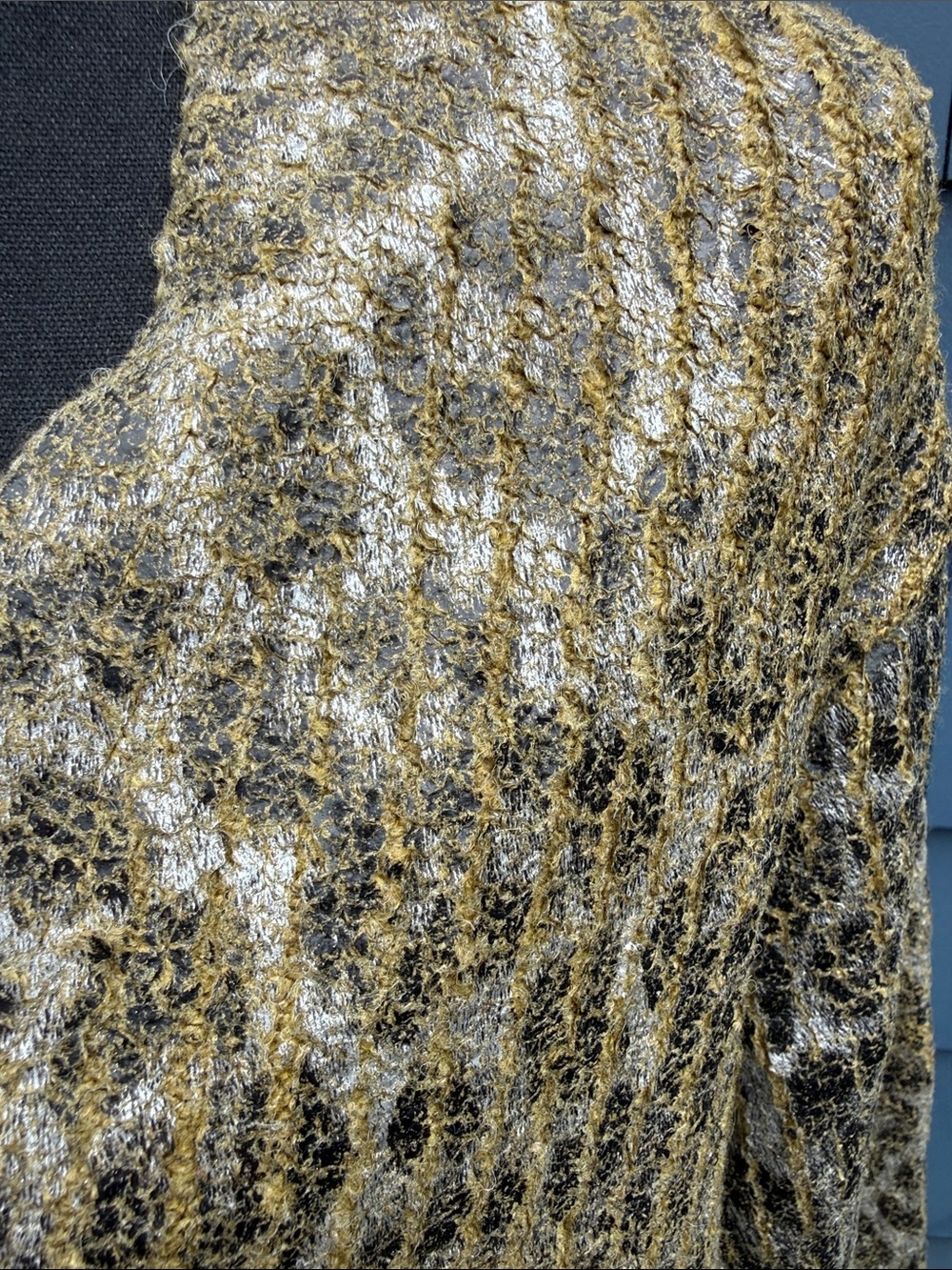 Zara Metallic Gold Leopard-Print Button Front Cardigan Medium green - Picture 2 of 10